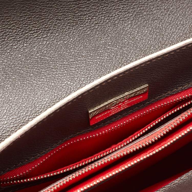 Pre Owned CH Carolina Herrera Multicolor Monogram Leather Top Handle Bag