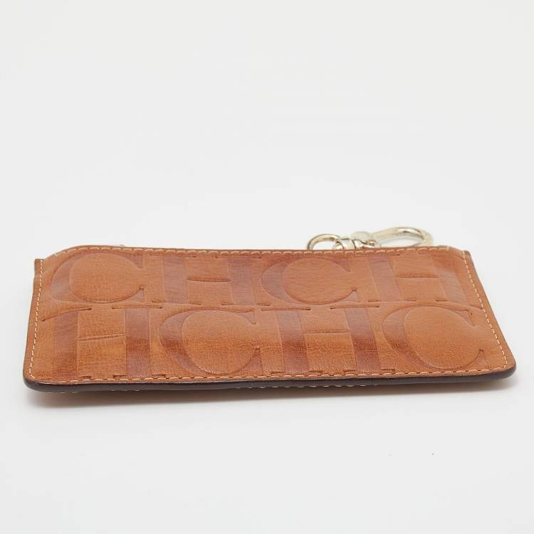 Pre Owned CH Carolina Herrera Brown Leather Coin Purse
