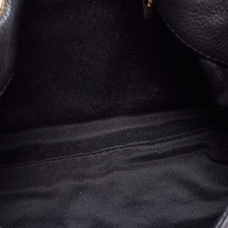 Pre Owned CH Carolina Herrera Black Monogram Leather Audrey Shoulder Bag