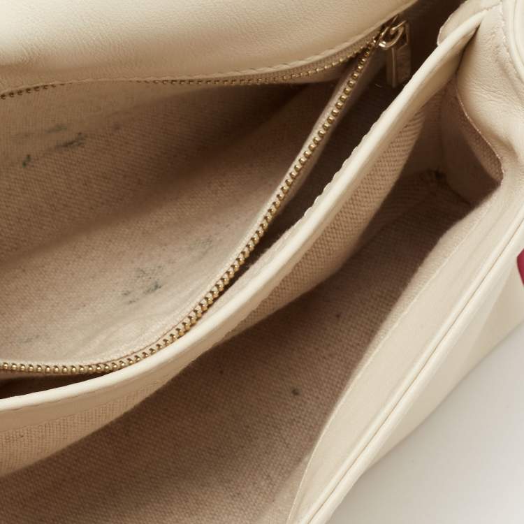 Pre Owned CH Carolina Herrera Multicolor Cut Out Leather Flap Shoulder Bag