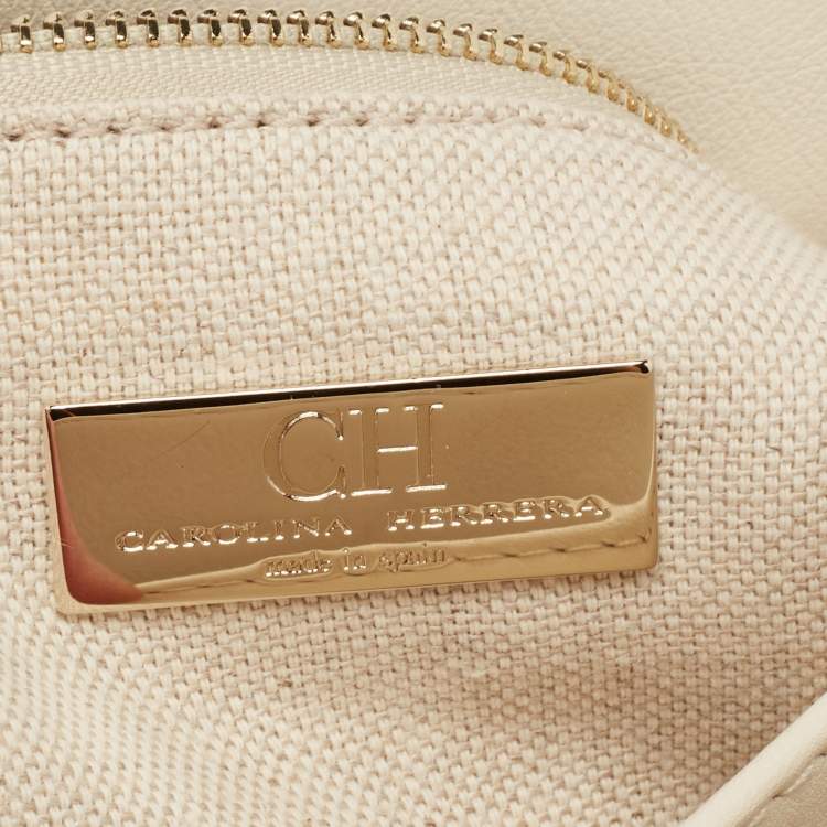 Pre Owned CH Carolina Herrera Multicolor Cut Out Leather Flap Shoulder Bag