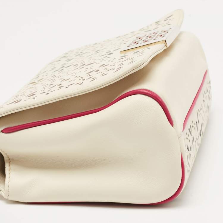 Pre Owned CH Carolina Herrera Multicolor Cut Out Leather Flap Shoulder Bag