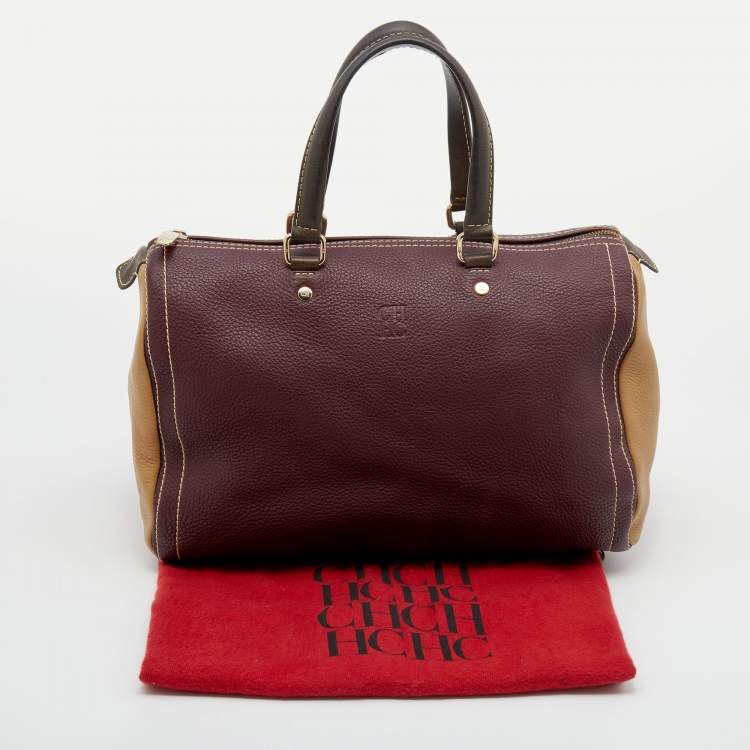 Pre Owned CH Carolina Herrera Multicolor Leather Large Andy Boston Bag