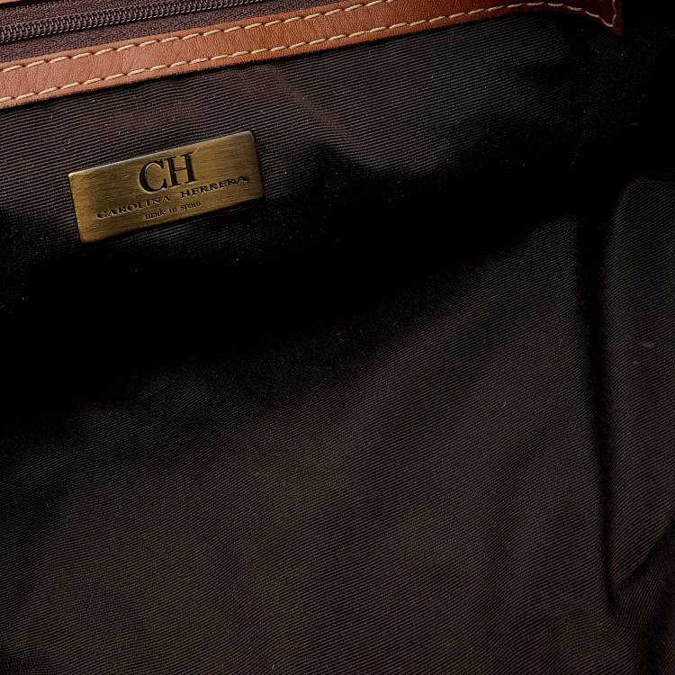 Pre Owned CH Carolina Herrera Multicolor Monogram Canvas and Leather Tote