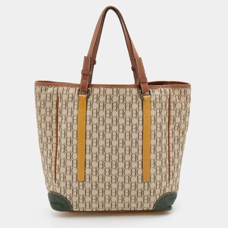 Pre Owned CH Carolina Herrera Multicolor Monogram Canvas and Leather Tote