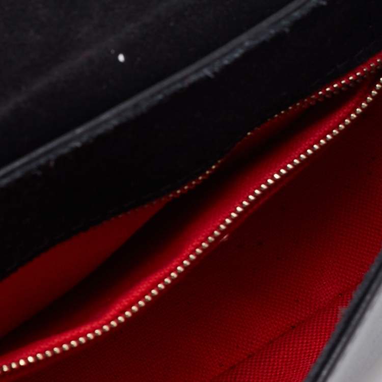 Pre Owned CH Carolina Herrera Black Leather Bow Shoulder Bag