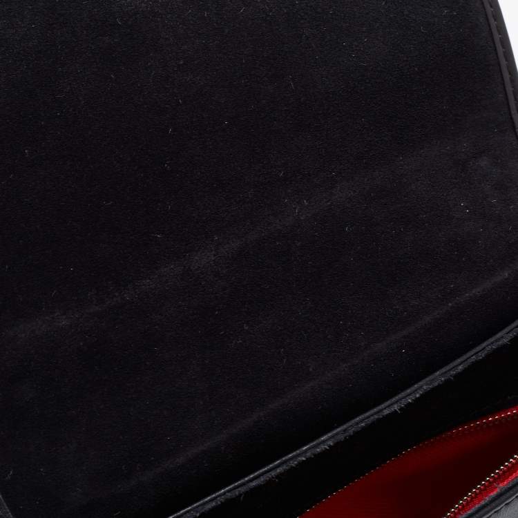 Pre Owned CH Carolina Herrera Black Leather Bow Shoulder Bag
