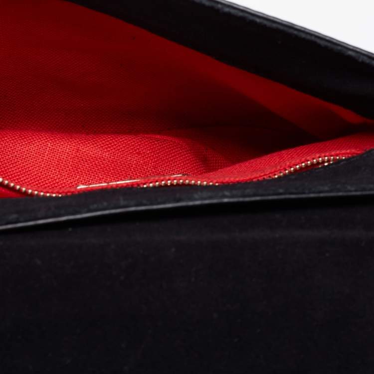 Pre Owned CH Carolina Herrera Black Leather Bow Shoulder Bag