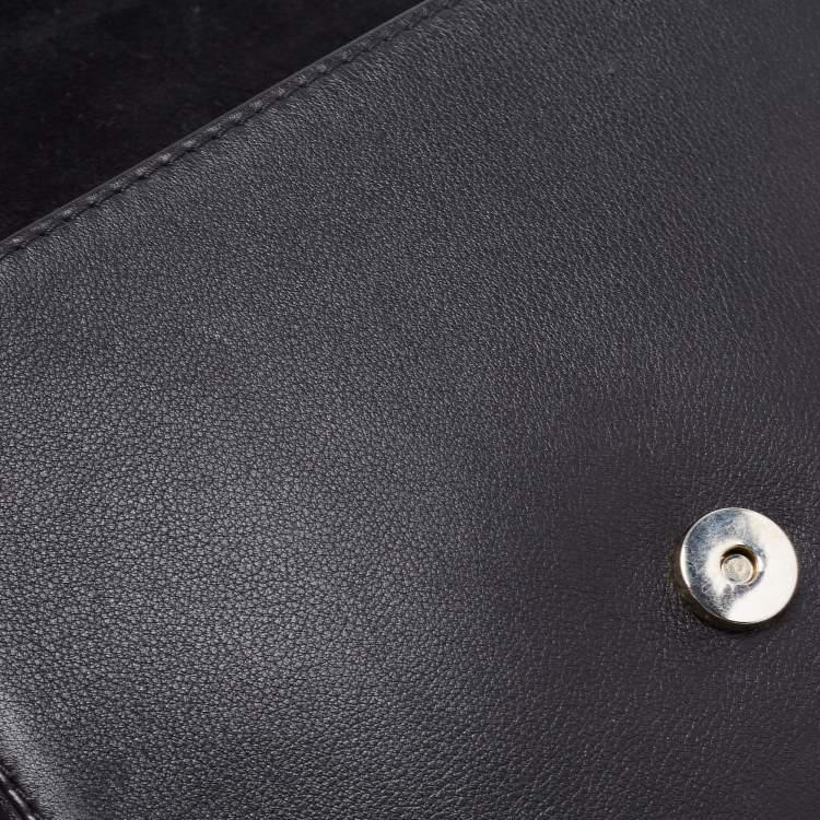 Pre Owned CH Carolina Herrera Black Leather Bow Shoulder Bag