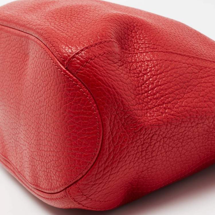 Pre Owned CH Carolina Herrera Red Leather Tassel Hobo
