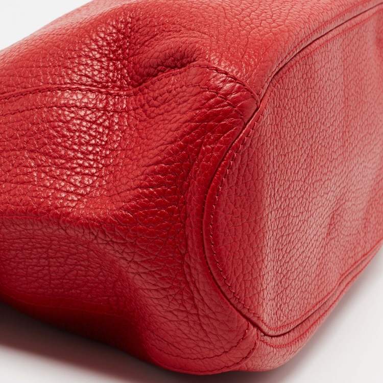 Pre Owned CH Carolina Herrera Red Leather Tassel Hobo