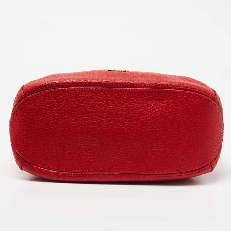 Pre Owned CH Carolina Herrera Red Leather Tassel Hobo