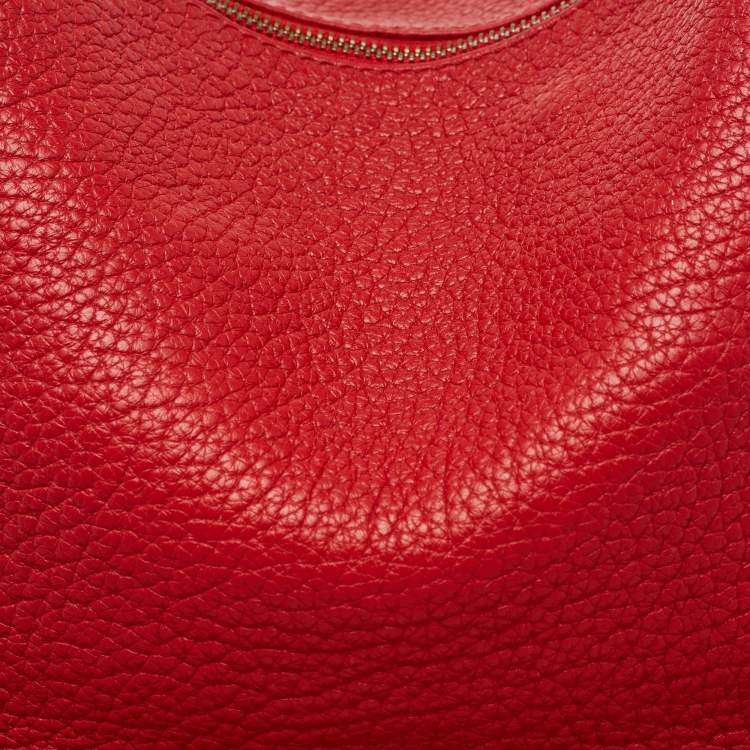 Pre Owned CH Carolina Herrera Red Leather Tassel Hobo