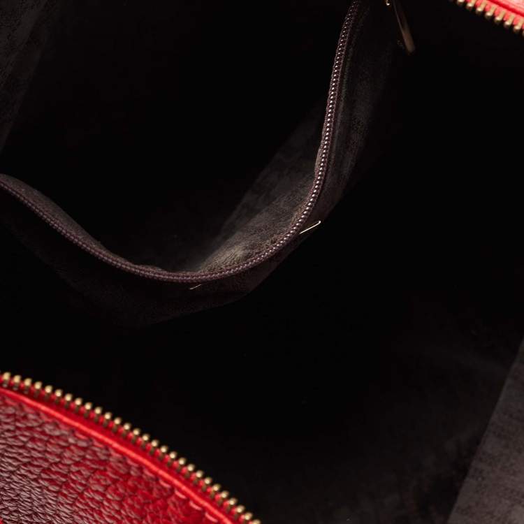 Pre Owned CH Carolina Herrera Red Leather Tassel Hobo