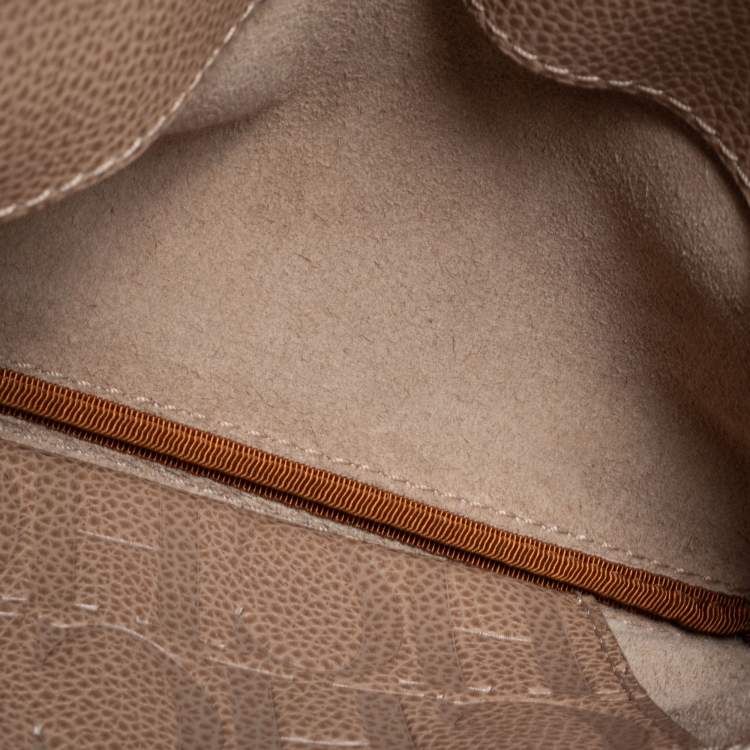 مملوكة مسبقًا CH Carolina Herrera Beige Leather Flap Chain Crossbody Bag