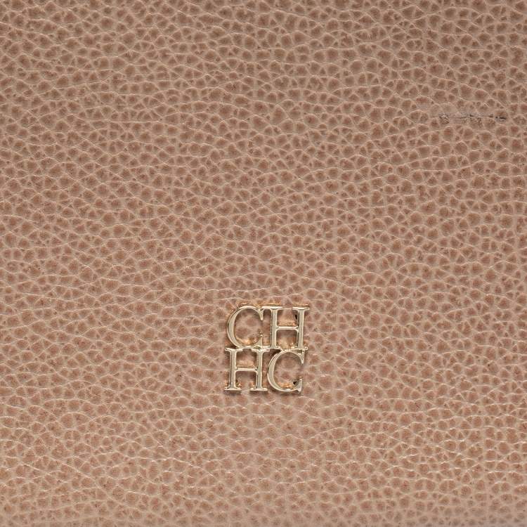 مملوكة مسبقًا CH Carolina Herrera Beige Leather Flap Chain Crossbody Bag