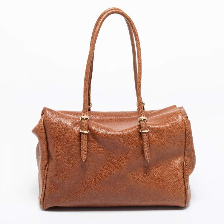 Pre Owned CH Carolina Herrera Brown Leather Adagio Tote