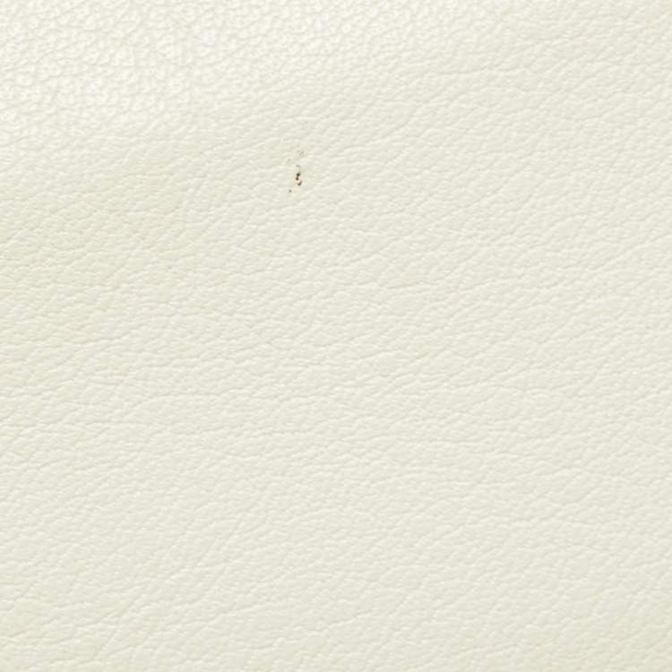 Pre Owned CH Carolina Herrera White Perforated Logo Leather Tassel Flap Chain Bag