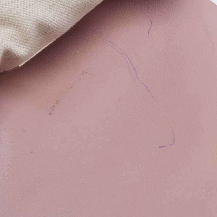 Pre Owned CH Carolina Herrera Pink Embossed Leather Flap Top Handle Bag