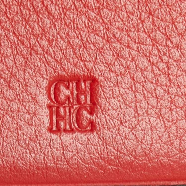 Pre Owned CH Carolina Herrera Black Quilted Leather Compact Wallet