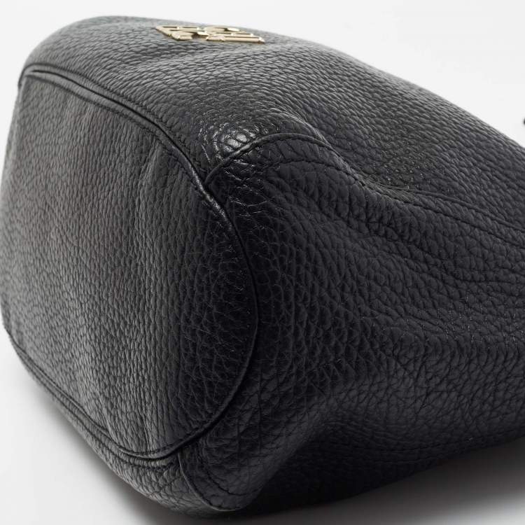 Pre Owned CH Carolina Herrera Black Leather Chain Tassel Hobo