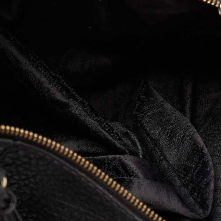 Pre Owned CH Carolina Herrera Black Leather Chain Tassel Hobo