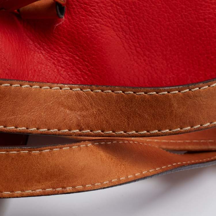Pre Owned CH Carolina Herrera Red Leather Tote