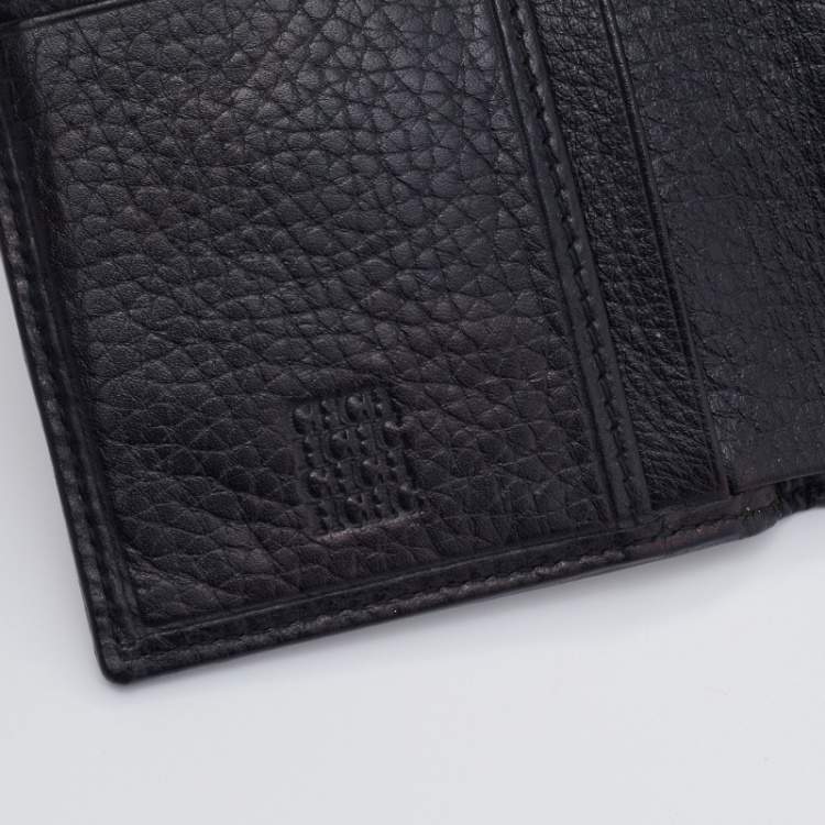 Pre Owned CH Carolina Herrera Black Leather French Continental Wallet