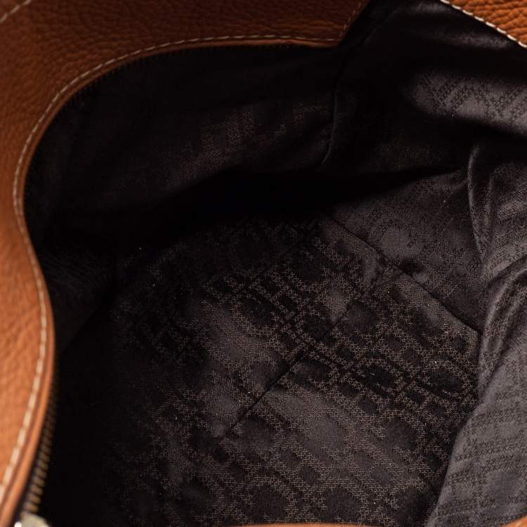 Pre Owned CH Carolina Herrera Brown Leather Front Logo Tote