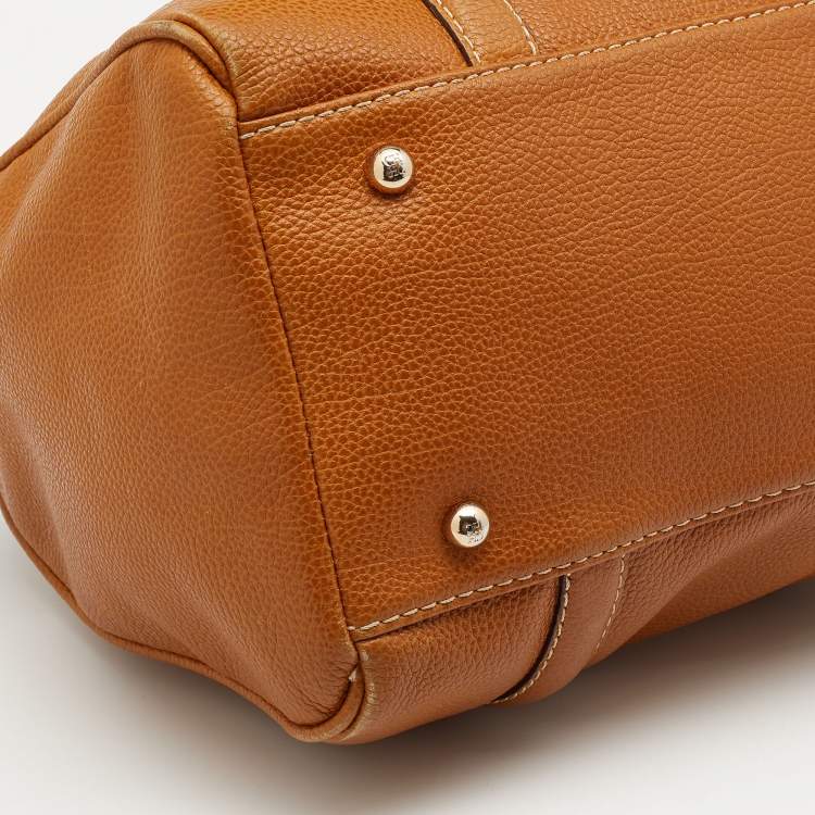 Pre Owned CH Carolina Herrera Tan Leather Andy Boston Bag