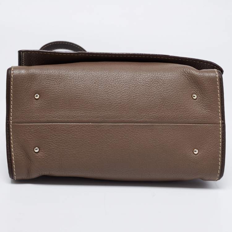 Pre Owned CH Carolina Herrera Brown Leather Shoulder Bag