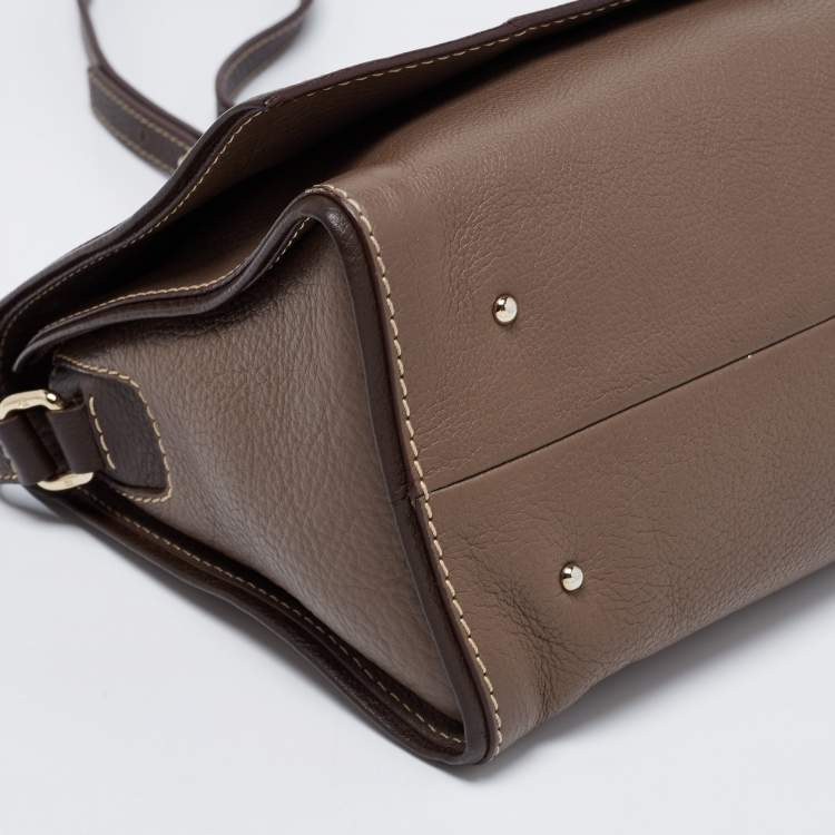Pre Owned CH Carolina Herrera Brown Leather Shoulder Bag