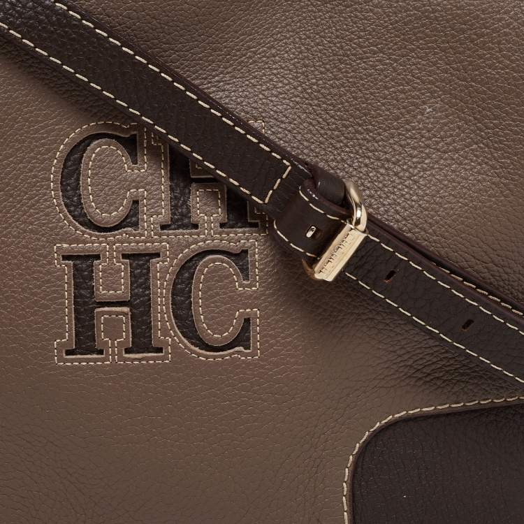 Pre Owned CH Carolina Herrera Brown Leather Shoulder Bag