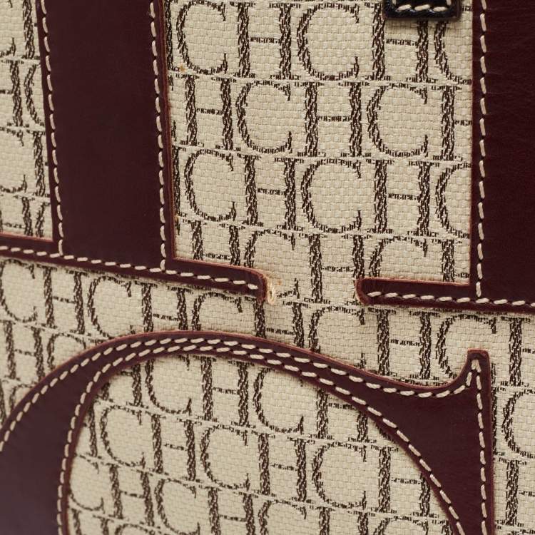 Pre Owned CH Carolina Herrera Tricolor Monogram Canvas and Leather Tote