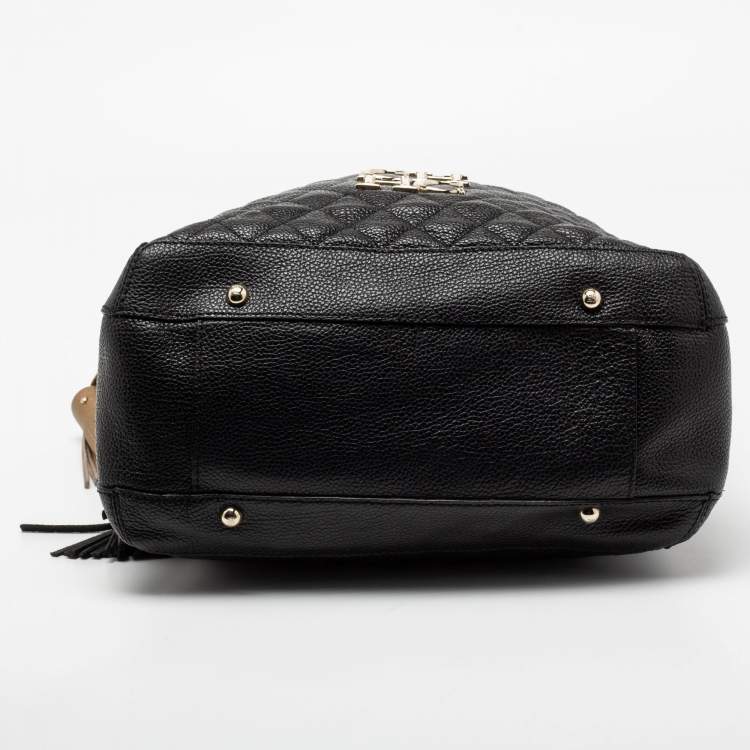 Pre Owned CH Carolina Herrera Black Leather Hobo