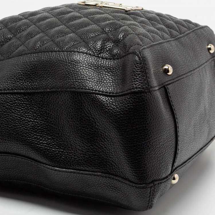 Pre Owned CH Carolina Herrera Black Leather Hobo