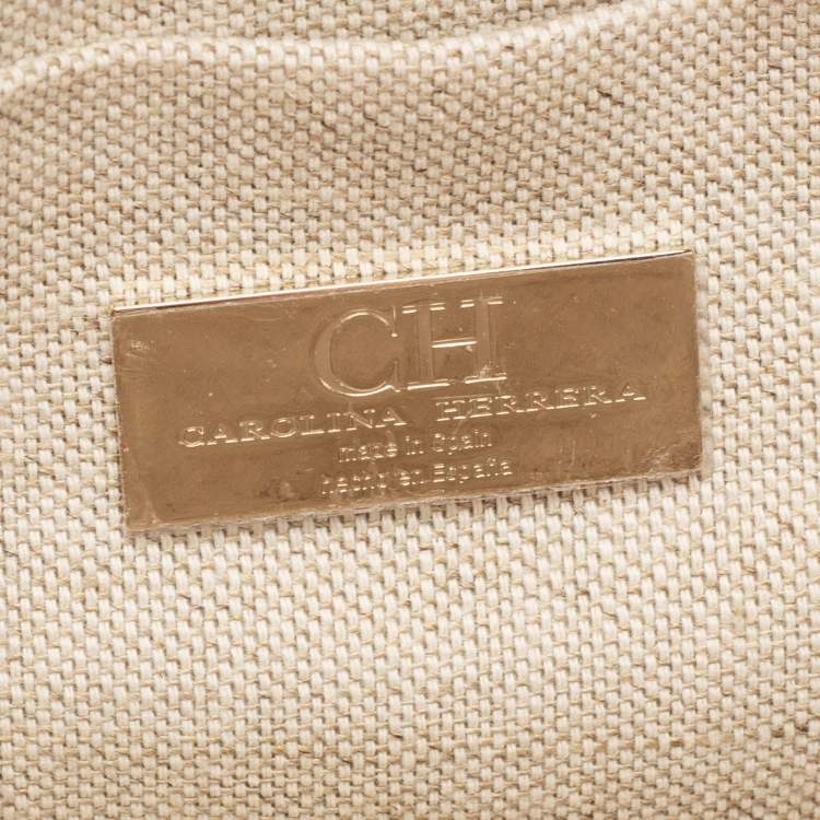 Pre Owned CH Carolina Herrera Multicolor Monogram Coated Canvas and Leather Zip Crossbody Bag