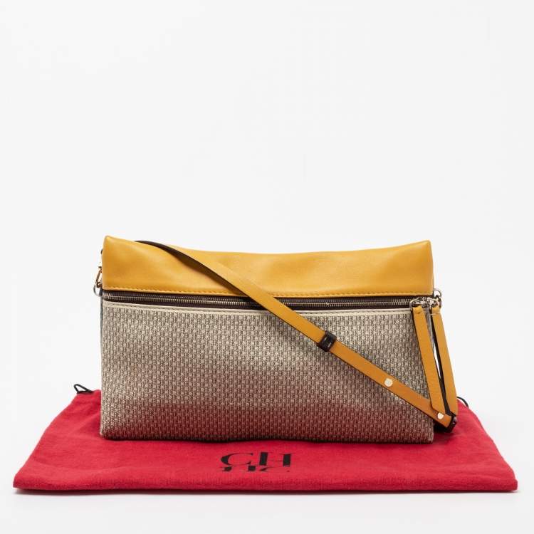 Pre Owned CH Carolina Herrera Multicolor Monogram Coated Canvas and Leather Zip Crossbody Bag