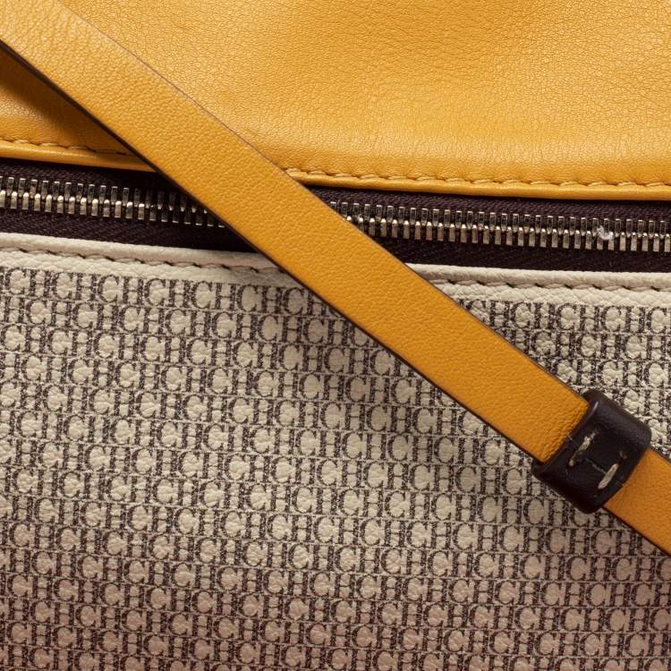 Pre Owned CH Carolina Herrera Multicolor Monogram Coated Canvas and Leather Zip Crossbody Bag