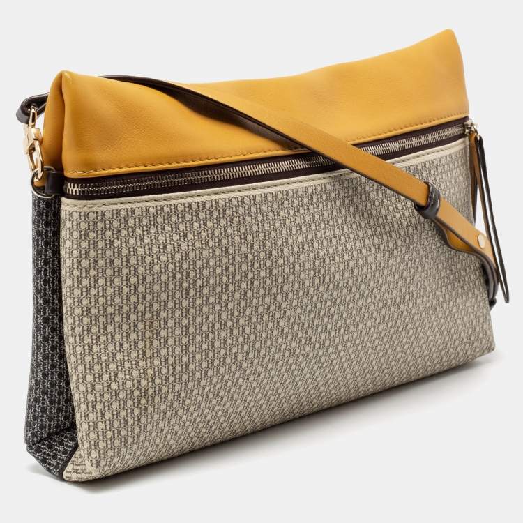 Pre Owned CH Carolina Herrera Multicolor Monogram Coated Canvas and Leather Zip Crossbody Bag