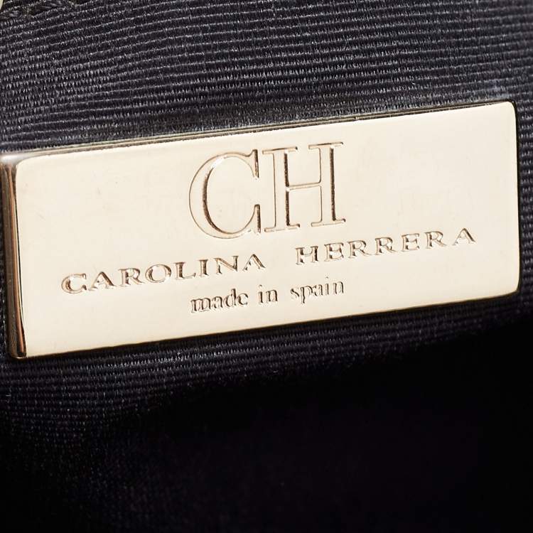 Pre Owned CH Carolina Herrera Black Quilted Leather Chain Shopper Tote