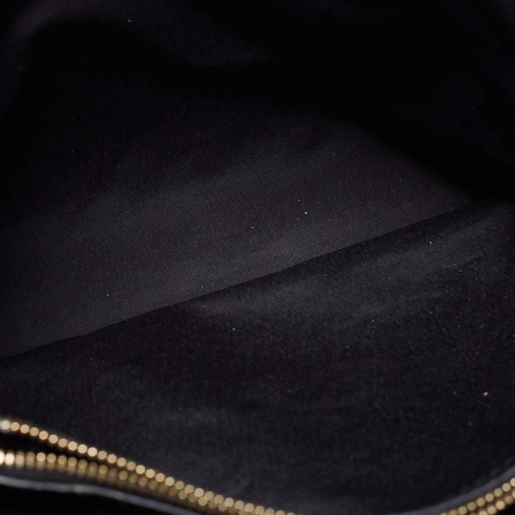 Pre Owned CH Carolina Herrera Black Quilted Leather Chain Shopper Tote
