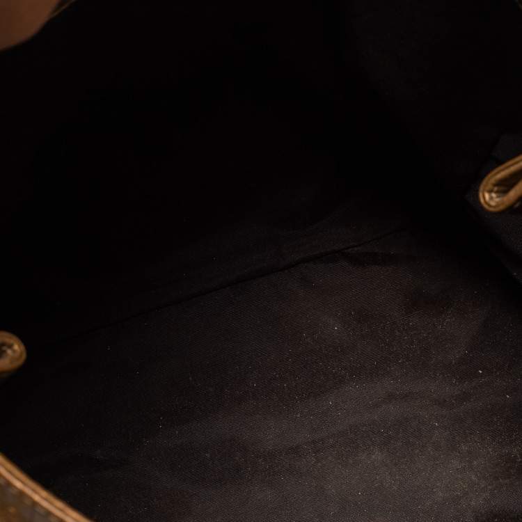 Pre Owned CH Carolina Herrera Gold Monogram Embossed Leather Audrey Tote
