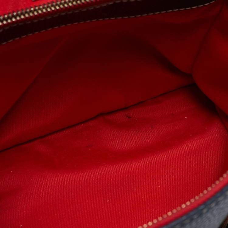 Pre Owned CH Carolina Herrera Navy Blue Leather Matteo Tote