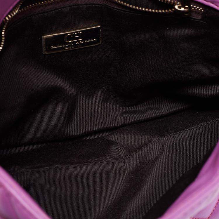 Pre Owned CH Carolina Herrera Purple Quilted Leather Flap Chain Shoulder Bag