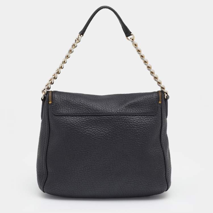 Pre Owned CH Carolina Herrera Black Leather Tassel Shoulder Bag