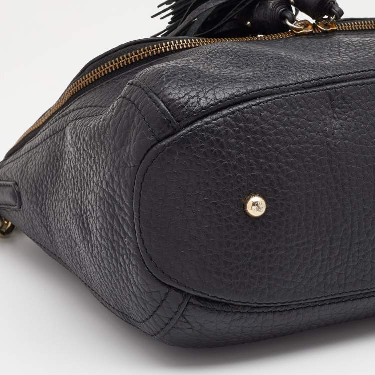 Pre Owned CH Carolina Herrera Black Leather Tassel Shoulder Bag