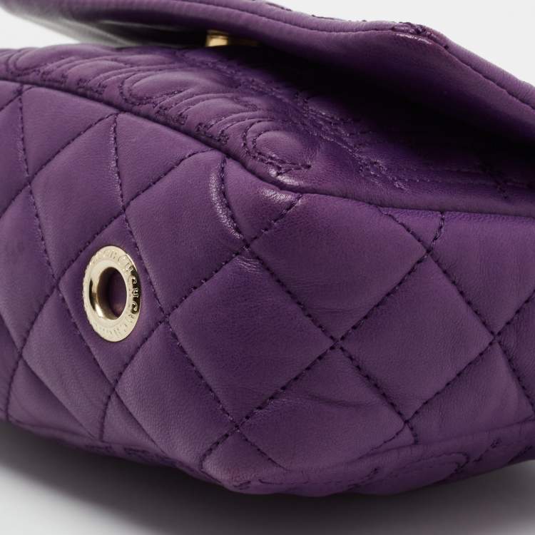 مملوكة مسبقًا CH Carolina Herrera Purple Monogram Leather Shoulder Bag