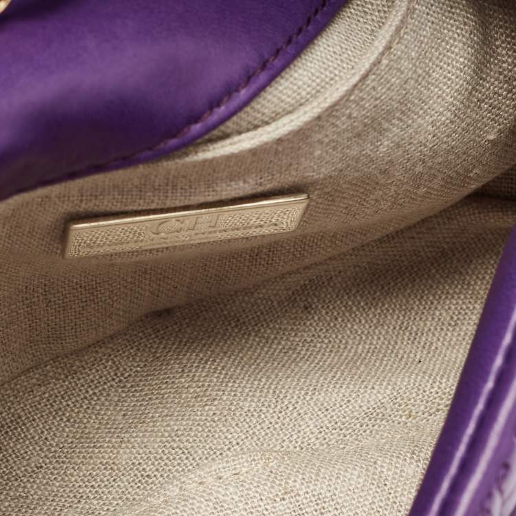 مملوكة مسبقًا CH Carolina Herrera Purple Monogram Leather Shoulder Bag