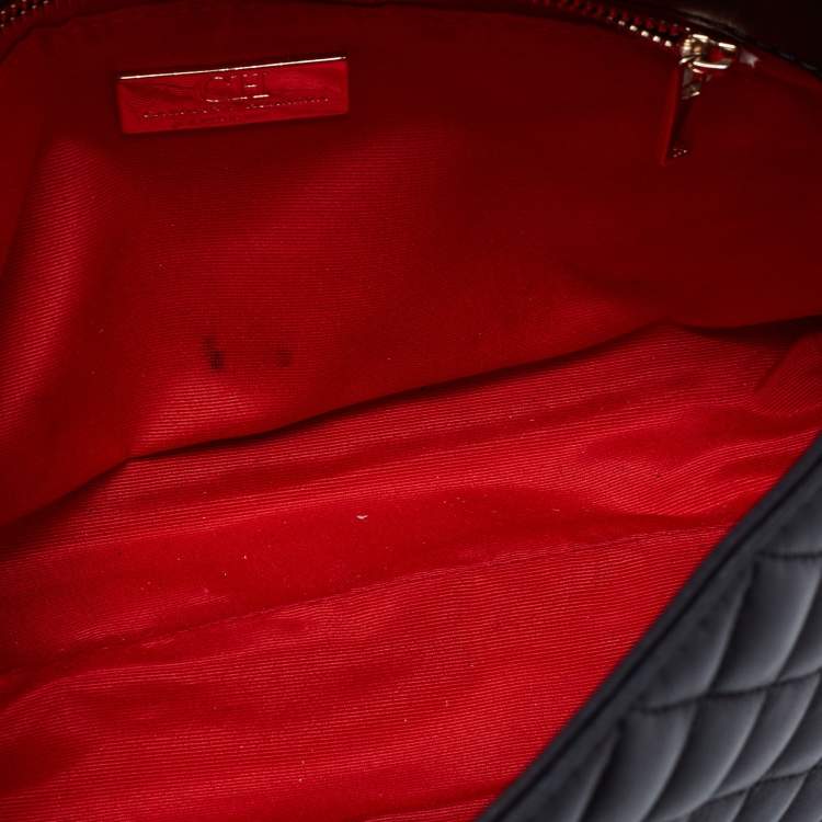 Pre Owned CH Carolina Herrera Black Quilted Leather Flap Chain Shoulder Bag